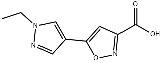 5-(1-乙基-1H-吡唑-4-基)异恶唑-3-羧酸 结构式