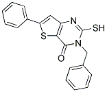 3-BENZYL-2-MERCAPTO-6-PHENYL-3H-THIENO[3,2-D]PYRIMIDIN-4-ONE 结构式