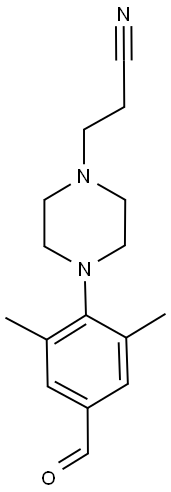 3-[4-(4-FORMYL-2,6-DIMETHYLPHENYL)PIPERAZIN-1-YL]PROPANENITRILE 结构式