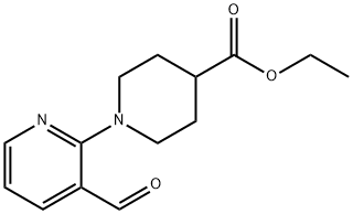 1-(3-甲酰基吡啶-2-基)哌啶-4-羧酸乙酯 结构式