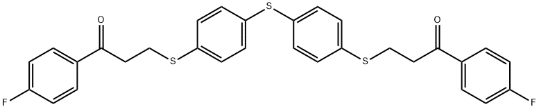 1-(4-FLUOROPHENYL)-3-((4-[(4-([3-(4-FLUOROPHENYL)-3-OXOPROPYL]SULFANYL)PHENYL)SULFANYL]PHENYL)SULFANYL)-1-PROPANONE 结构式