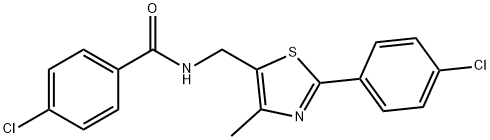 4-CHLORO-N-([2-(4-CHLOROPHENYL)-4-METHYL-1,3-THIAZOL-5-YL]METHYL)BENZENECARBOXAMIDE 结构式