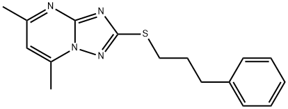 5,7-DIMETHYL-2-[(3-PHENYLPROPYL)SULFANYL][1,2,4]TRIAZOLO[1,5-A]PYRIMIDINE 结构式