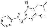 3-ISOBUTYL-2-MERCAPTO-6-PHENYL-3H-THIENO[2,3-D]PYRIMIDIN-4-ONE 结构式