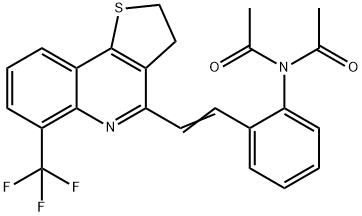 N-ACETYL-N-(2-((E)-2-[6-(TRIFLUOROMETHYL)-2,3-DIHYDROTHIENO[3,2-C]QUINOLIN-4-YL]ETHENYL)PHENYL)ACETAMIDE 结构式