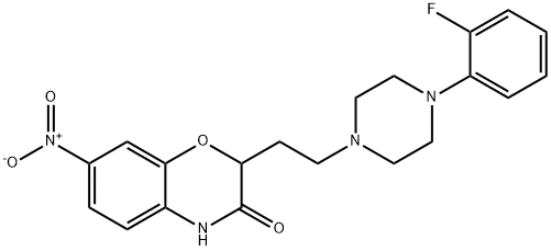 2-(2-[4-(2-FLUOROPHENYL)PIPERAZINO]ETHYL)-7-NITRO-2H-1,4-BENZOXAZIN-3(4H)-ONE 结构式