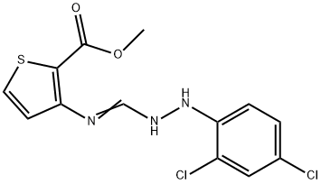 METHYL 3-(((E)-[2-(2,4-DICHLOROPHENYL)HYDRAZINO]METHYLIDENE)AMINO)-2-THIOPHENECARBOXYLATE 结构式