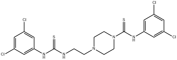 4-(2-([(3,5-Dichloroanilino)carbothioyl]amino)ethyl)-N-(3,5-dichlorophenyl)tetrahydro-1(2H)-pyrazinecarbothioamide 结构式
