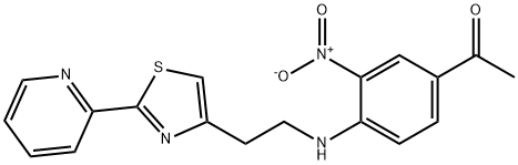 1-[3-NITRO-4-((2-[2-(2-PYRIDINYL)-1,3-THIAZOL-4-YL]ETHYL)AMINO)PHENYL]-1-ETHANONE 结构式