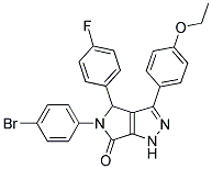 5-(4-BROMOPHENYL)-3-(4-ETHOXYPHENYL)-4-(4-FLUOROPHENYL)-4,5-DIHYDROPYRROLO[3,4-C]PYRAZOL-6(1H)-ONE 结构式