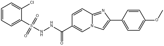 2-Chloro-N'-([2-(4-methoxyphenyl)imidazo[1,2-a]pyridin-6-yl]carbonyl)benzenesulfonohydrazide 结构式