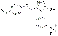 5-(4-METHOXY-PHENOXYMETHYL)-4-(3-TRIFLUOROMETHYL-PHENYL)-4H-[1,2,4]TRIAZOLE-3-THIOL 结构式