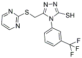 5-[(PYRIMIDIN-2-YLTHIO)METHYL]-4-[3-(TRIFLUOROMETHYL)PHENYL]-4H-1,2,4-TRIAZOLE-3-THIOL 结构式