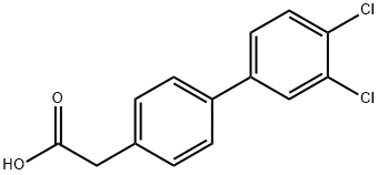 2-(3',4'-二氯-[1,1'-联苯]-4-基)乙酸 结构式