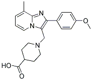 1-[2-(4-METHOXY-PHENYL)-8-METHYL-IMIDAZO[1,2-A]-PYRIDIN-3-YLMETHYL]-PIPERIDINE-4-CARBOXYLIC ACID 结构式