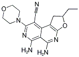 5,6-DIAMINO-2-ETHYL-8-MORPHOLIN-4-YL-1,2-DIHYDROFURO[2,3-C]-2,7-NAPHTHYRIDINE-9-CARBONITRILE 结构式