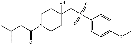 1-(4-HYDROXY-4-([(4-METHOXYPHENYL)SULFONYL]METHYL)PIPERIDINO)-3-METHYL-1-BUTANONE 结构式