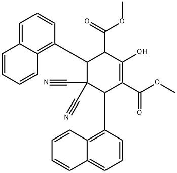 DIMETHYL 5,5-DICYANO-2-HYDROXY-4,6-DI(1-NAPHTHYL)-1-CYCLOHEXENE-1,3-DICARBOXYLATE 结构式