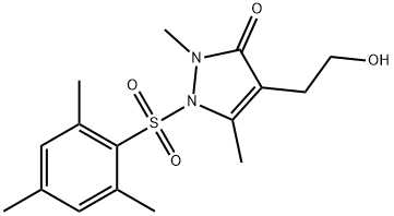 4-(2-Hydroxyethyl)-1-(mesitylsulfonyl)-2,5-dimethyl-1,2-dihydro-3H-pyrazol-3-one 结构式
