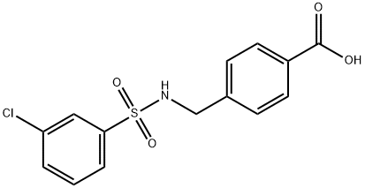 4-(3-氯苯磺酰基氨基甲基)安息香酸 结构式