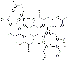 1,3,6-TRI-O-BUTYRYL-MYO-INOSITOL 1,3,6-TRISPHOSPHATE-HEXAKIS(ACETOXYMETHYL) ESTER 结构式