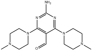 2-AMINO-4,6-BIS(4-METHYLPIPERAZINO)-5-PYRIMIDINECARBALDEHYDE 结构式
