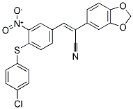 (Z)-2-(1,3-BENZODIOXOL-5-YL)-3-(4-[(4-CHLOROPHENYL)SULFANYL]-3-NITROPHENYL)-2-PROPENENITRILE 结构式