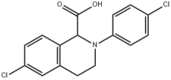 6-Chloro-2-(4-chloro-phenyl)-1,2,3,4-tetrahydro-isoquinoline-1-carboxylic acid 结构式