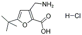 3-AMINOMETHYL-5-TERT-BUTYL-FURAN-2-CARBOXYLIC ACID HYDROCHLORIDE 结构式