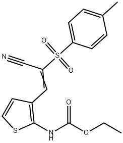 N-(3-(2-NITRILO-2-((4-METHYLPHENYL)SULFONYL)VINYL)(2-THIENYL))ETHOXYFORMAMIDE 结构式