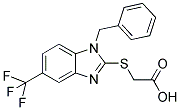 (1-BENZYL-5-TRIFLUOROMETHYL-1H-BENZOIMIDAZOL-2-YLSULFANYL)-ACETIC ACID 结构式