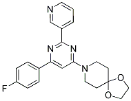 8-[6-(4-FLUOROPHENYL)-2-PYRIDIN-3-YLPYRIMIDIN-4-YL]-1,4-DIOXA-8-AZASPIRO[4.5]DECANE 结构式