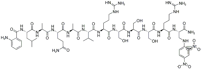 ABZ-LEU-ALA-GLN-ALA-VAL-ARG-SER-SER-SER-ARG-DAP: DNP-NH2 结构式