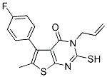 3-ALLYL-5-(4-FLUORO-PHENYL)-2-MERCAPTO-6-METHYL-3H-THIENO[2,3-D]PYRIMIDIN-4-ONE 结构式