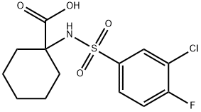 1-[[(3-氯-4-氟苯基)磺酰基]氨基]环己烷羧酸 结构式