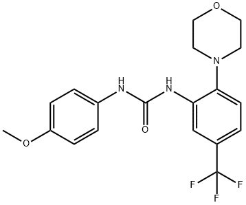 ((4-METHOXYPHENYL)AMINO)-N-(2-MORPHOLIN-4-YL-5-(TRIFLUOROMETHYL)PHENYL)FORMAMIDE 结构式