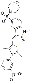 (Z)-3-((2,5-DIMETHYL-1-(3-NITROPHENYL)-1H-PYRROL-3-YL)METHYLENE)-1-METHYL-5-(MORPHOLINOSULFONYL)INDOLIN-2-ONE 结构式