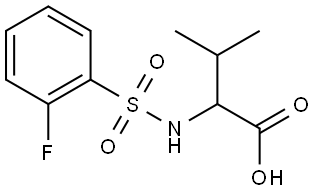 2-(2-氟苯磺酰胺基)-3-甲基丁酸 结构式