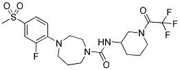 4-(2-FLUORO-4-METHANESULFONYL-PHENYL)-[1,4]DIAZEPANE-1-CARBOXYLIC ACID [1-(2,2,2-TRIFLUORO-ACETYL)-PIPERIDIN-3-YL]-AMIDE 结构式