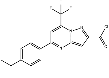 5-(4-异丙基苯基)-7-(三氟甲基)吡唑并[1,5-A]嘧啶-2-碳酰氯 结构式