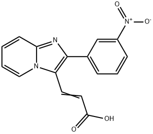 3-[2-(3-NITRO-PHENYL)-IMIDAZO[1,2-A]PYRIDIN-3-YL]-ACRYLIC ACID 结构式