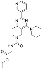[(4-Piperidin-1-yl-2-pyridin-3-yl-7,8-dihydro-5H-pyrido[4,3-d]pyrimidine-6-carbonyl)-amino]-acetic acid ethyl ester 结构式