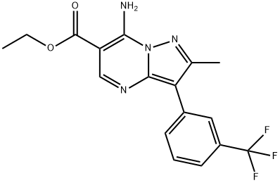 乙基 7-氨基-2-甲基-3-[3-(三氟甲基)-苯基]吡唑并[1,5-A]嘧啶-6-羧酸酯 结构式