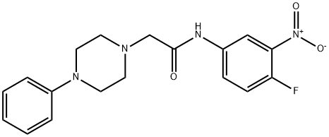 N-(4-FLUORO-3-NITROPHENYL)-2-(4-PHENYLPIPERAZINO)ACETAMIDE 结构式