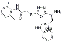 2-(5-[1-AMINO-2-(1H-INDOL-3-YL)-ETHYL]-[1,3,4]OXADIAZOL-2-YLSULFANYL)-N-(2,6-DIMETHYL-PHENYL)-ACETAMIDE 结构式