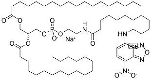 N-(NBD)-AMINODODECANOYL-1,2-DIOLEOYL-SN-GLYCERO-3-PHOSPHOETHANOLAMINE SODIUM SALT 结构式