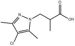 3-(4-氯-3,5-二甲基-1H-吡唑-1-基)-2-甲基丙酸 结构式