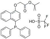 T-BUTYL 2-[4-(DIPHENYLPHOSPHONIUM)NAPHTHOXY]ACETATE, TRIFLATE SALT 结构式