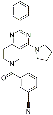 3-(2-PHENYL-4-PYRROLIDIN-1-YL-7,8-DIHYDRO-5H-PYRIDO[4,3-D]PYRIMIDINE-6-CARBONYL)-BENZONITRILE 结构式