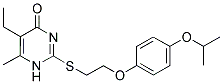 5-ETHYL-2-([2-(4-ISOPROPOXYPHENOXY)ETHYL]THIO)-6-METHYLPYRIMIDIN-4(1H)-ONE 结构式